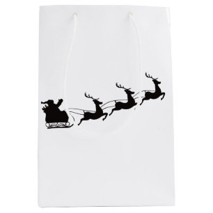 Moderne Weihnachtsfeier und Rentier Mittlere Geschenktüte