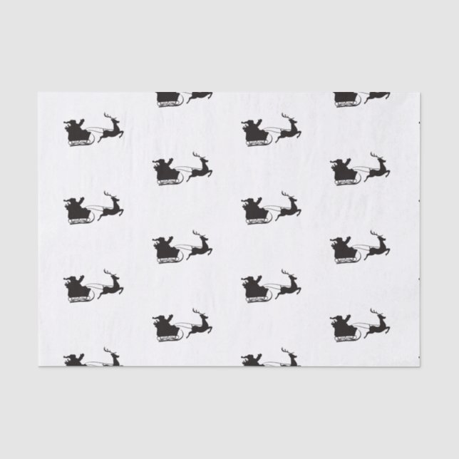 Moderne Weihnachtsfeier und Rentier Seidenpapier (Vorderseite)