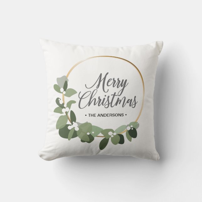 Moderne Weihnachtsfeiertage frohe Weihnachten Kissen (Vorderseite)