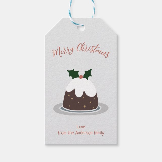 Moderne Weihnachtsfeiertage Geschenkanhänger (Vorderseite)