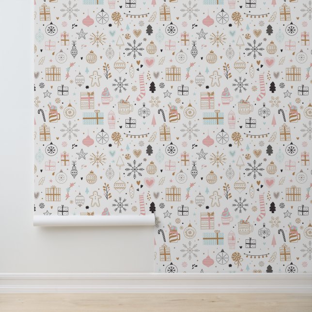 Moderne Weihnachtsfeiertage Muster Tapete (Anwendung)