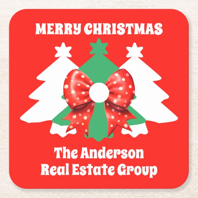 Moderne Weihnachtsfeiertage Rechteckiger Pappuntersetzer (Vorderseite)