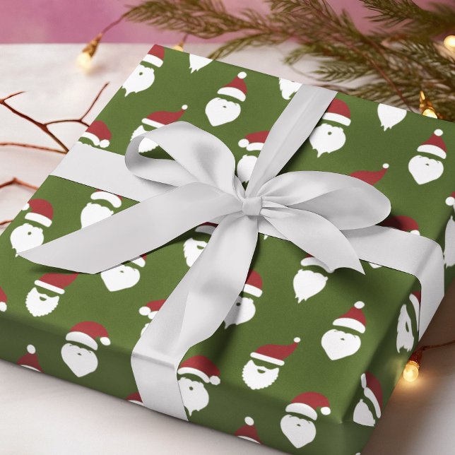 Moderne Weihnachtsfeiertage Silhouette Grün Geschenkpapier (Von Creator hochgeladen)