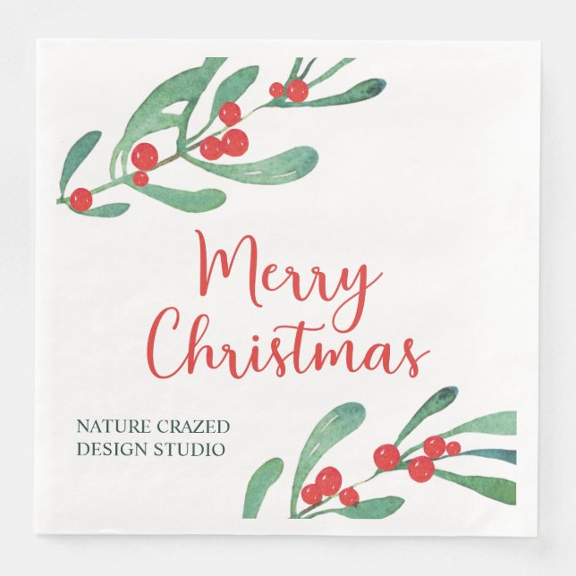 Moderne Weihnachtsfirma Serviette (Vorderseite)
