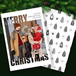 Moderne Weihnachtsfoto-Personalisierung Feiertagskarte
