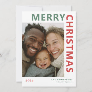 Moderne Weihnachtsfotokarte Feiertagskarte