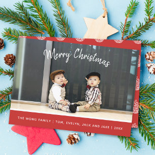 Moderne Weihnachtsfotokarte Feiertagskarte