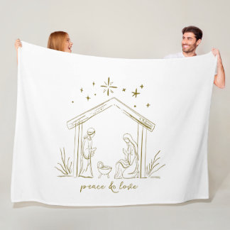 Moderne Weihnachtsgeburt Frieden Liebe religiös Fleecedecke