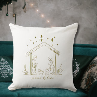 Moderne Weihnachtsgeburt Frieden Liebe religiös Kissen
