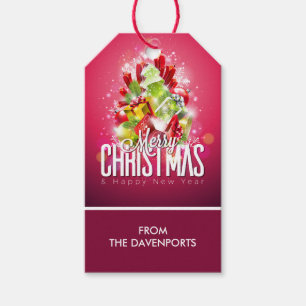 Moderne Weihnachtsgeschenke & Bäume - Festlich Geschenkanhänger