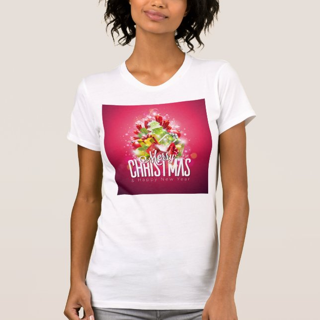 Moderne Weihnachtsgeschenke & Bäume - Festlich T-Shirt (Vorderseite)