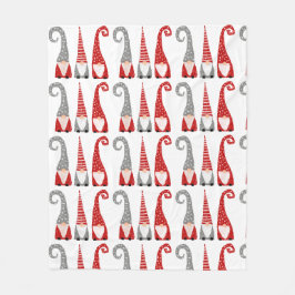 Moderne Weihnachtsgnomes zwergen Rotes graues Must Fleecedecke