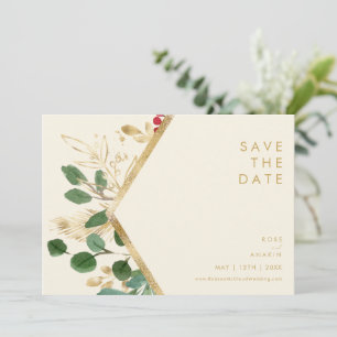 Moderne Weihnachtsgrün   Horizontal Save The Date