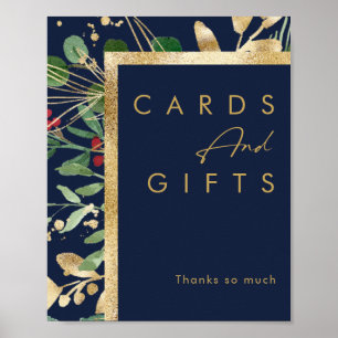 Moderne Weihnachtsgrün Navy Cards and Gifts P Poster