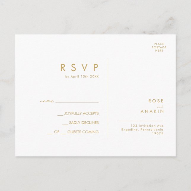 Moderne Weihnachtsgrün | White Wedding RSVP Postkarte (Rückseite)