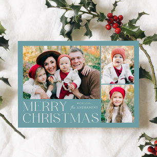 Moderne Weihnachtsgrüße 4 Foto-Collage Feiertagskarte