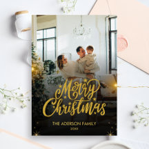 Moderne Weihnachtsgrüße Familienfoto