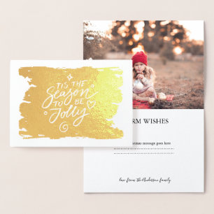 Moderne Weihnachtsgrüße Foto und Gold Foil Card Folienkarte