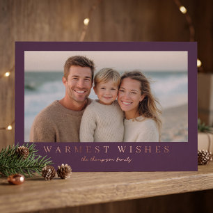Moderne Weihnachtsgrüße Foto - Violett Folien Feiertagskarte
