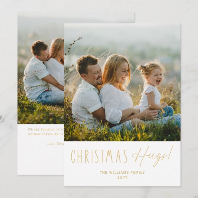 Moderne Weihnachtshäuser Zwei Fotos Ferienkarte Feiertagskarte (Vorne/Hinten)