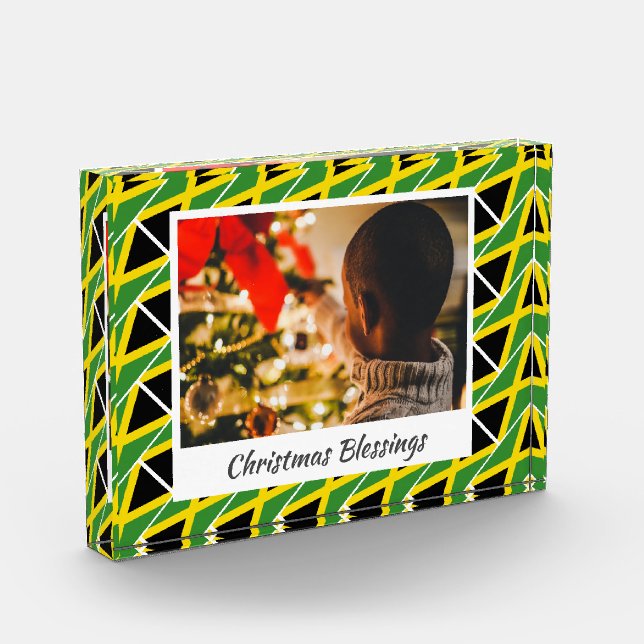 Moderne WeihnachtsjAMAICA FLAG Maßgeschneiderter S Fotoblock (Links)