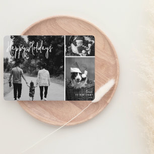 Moderne Weihnachtskarte   B+W Trendy Collage Feiertagskarte