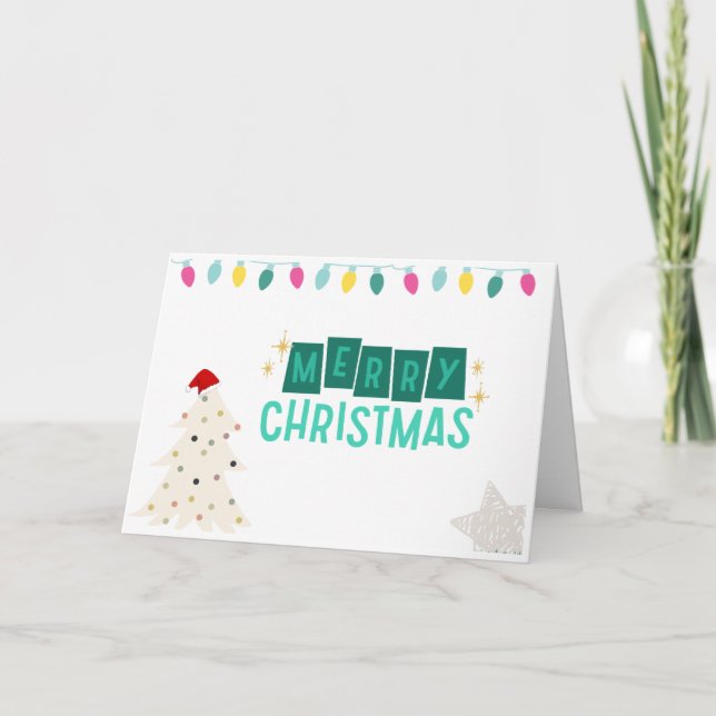 Moderne Weihnachtskarte des Mittelalters. Dankeskarte (Vorderseite)