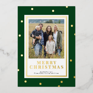 Moderne Weihnachtskarte für Grün und Gold Fohlen Folien Feiertagskarte