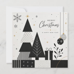 Moderne Weihnachtskarte in Schwarz-Weiß Karte