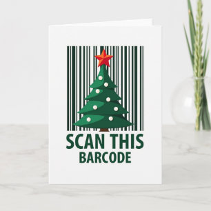 Moderne Weihnachtskarte mit Barcode Karte