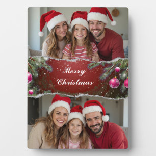 Moderne Weihnachtskarte mit Familienfoto Fotoplatte