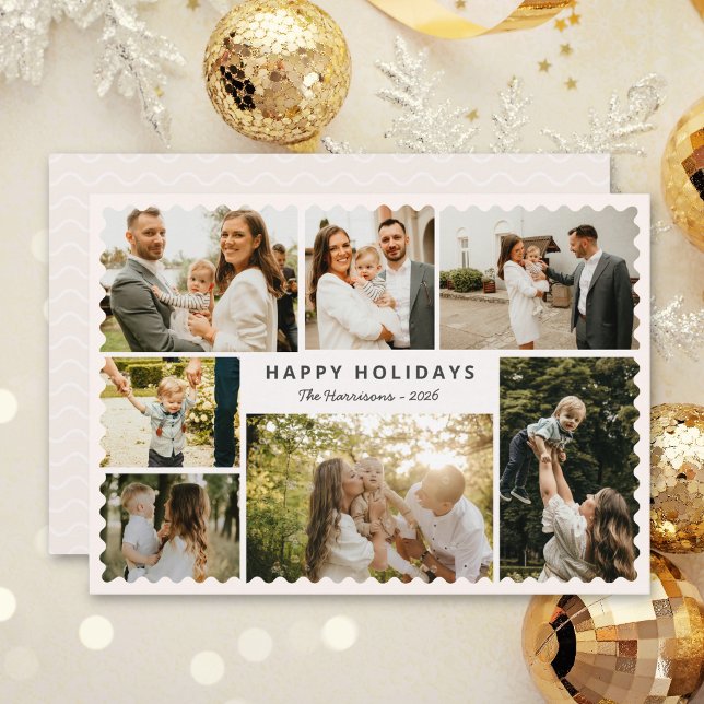 Moderne Weihnachtskarte mit Fotocollage Einladung (Von Creator hochgeladen)