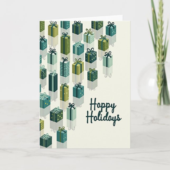Moderne Weihnachtskarte mit Geschenken Karte (Vorderseite)