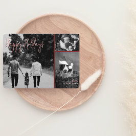 Moderne Weihnachtskarte | Red Trendy Collage Feiertagskarte