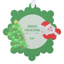 moderne Weihnachtskiefer auf grünem Hintergrund