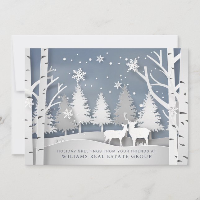 Moderne Weihnachtskomposition Unternehmensgrüße Feiertagskarte (Vorderseite)