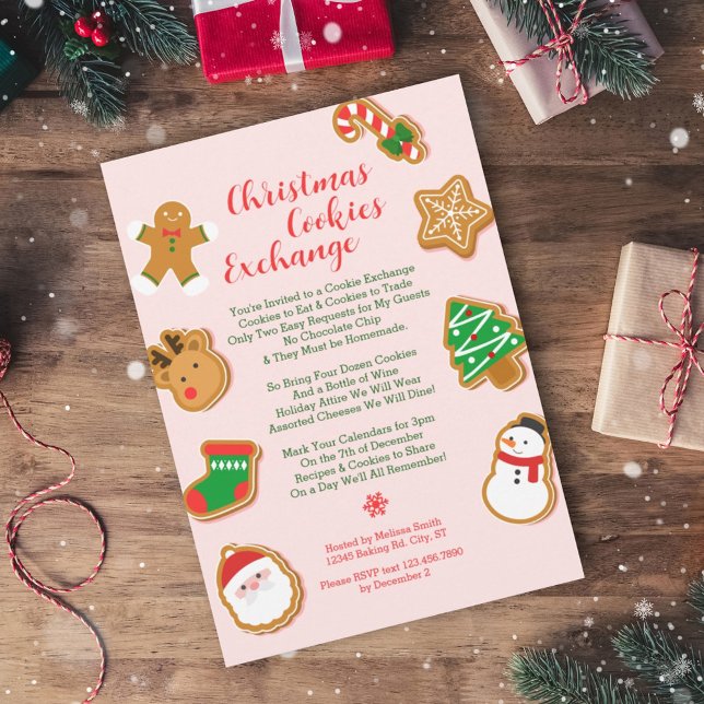 Moderne Weihnachtskost tauschen Einladung aus (Von Creator hochgeladen)