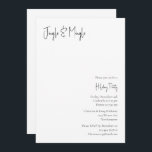 Moderne Weihnachtskritik Jingle und Mingle Einladung<br><div class="desc">Dieses moderne Weihnachtsskript schmelzen und mischen Einladung ist perfekt für Ihr minimalistisches Shabby Chic boho Schwarz-Weiß-Urlaub Ansammlung. Die minimale whimsical handgeschriebene Kalligraphie ist delikat und rustikal, bleibe elegant und elegant. Das Design spiegelt einen ganz weißen Wintertag wider und erinnert an Erinnerungen eines vereinfachenden Lebens. Sie werden feststellen, dass alles über...</div>