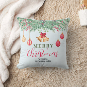 Moderne Weihnachtslieder und Rote Berries Kissen