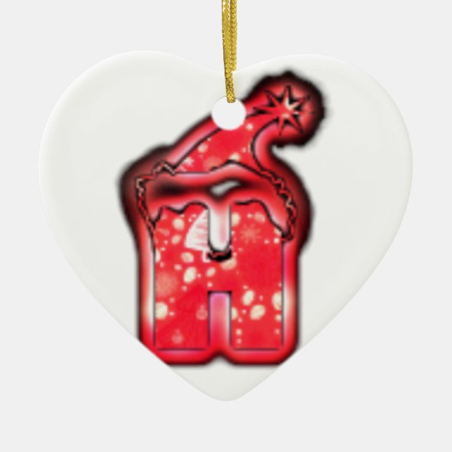 Moderne Weihnachtsmannmütze Collection Keramikornament (Vorne)