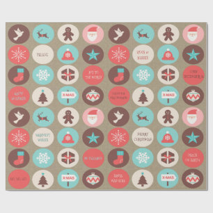Moderne Weihnachtsmedaillen - Benutzerdefinierter  Geschenkpapier