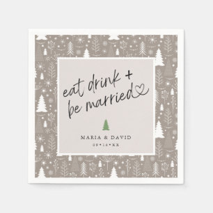Moderne Weihnachtsmuster 'Essen Trinken und Verhei Serviette
