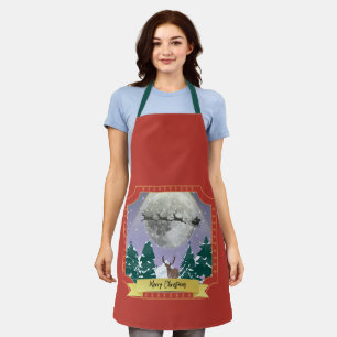 Moderne Weihnachtsnachtsnacht mit Santa Reindeer Schürze