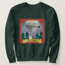Moderne Weihnachtsnachtsnacht mit Santa Reindeer