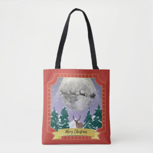 Moderne Weihnachtsnachtsnacht mit Santa Reindeer Tasche