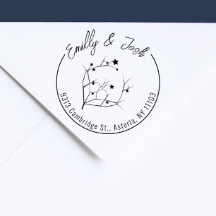 Moderne Weihnachtspaare ernennen Rücksendeadresse Gummistempel