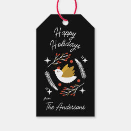 Moderne Weihnachtsröhre & Berries individuell anpa Geschenkanhänger