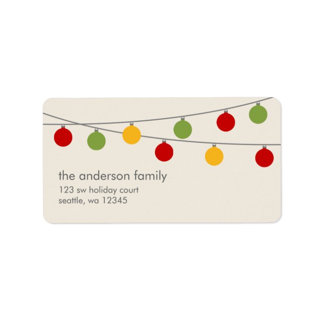 Moderne Weihnachtsschmuck Adressaufkleber (Vorne)