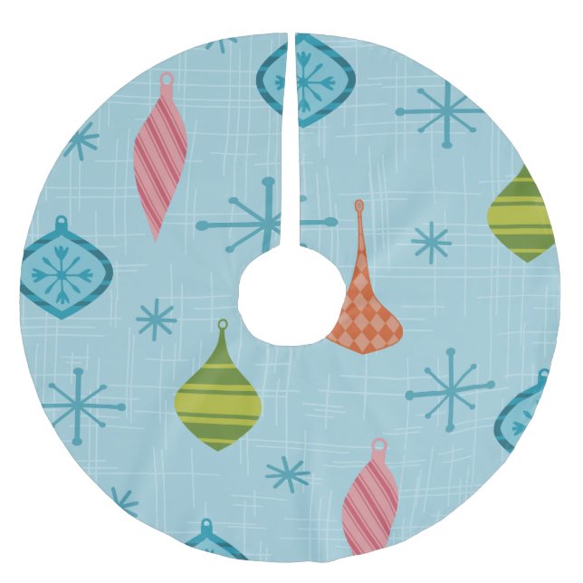 Moderne Weihnachtsschmuck aus dem Mittelalter Polyester Weihnachtsbaumdecke (Vorderseite)