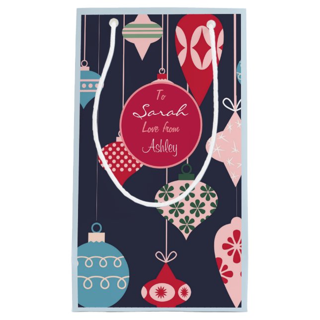 Moderne Weihnachtsschmuck Design Personalisiert Kleine Geschenktüte (Vorderseite)